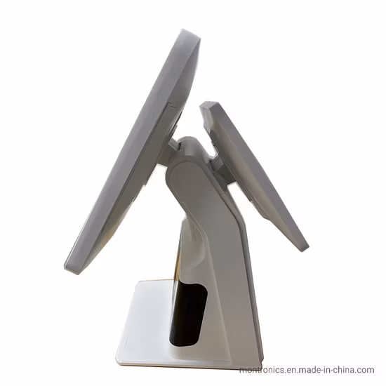 赤外線スキャンと顧客ディスプレイを備えた白い 15.6 インチ POS ターミナルおよびレジ POS システム